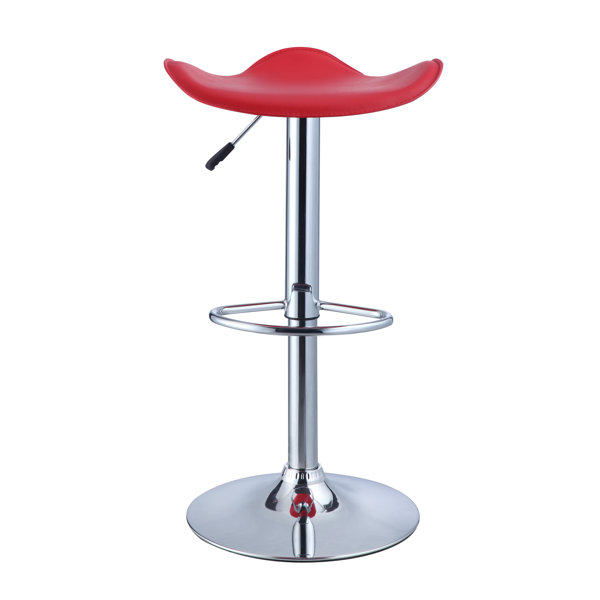 Powell Adjustable Height Saddle Seat Bar Stool in Red Wayfair Canada